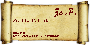 Zsilla Patrik névjegykártya